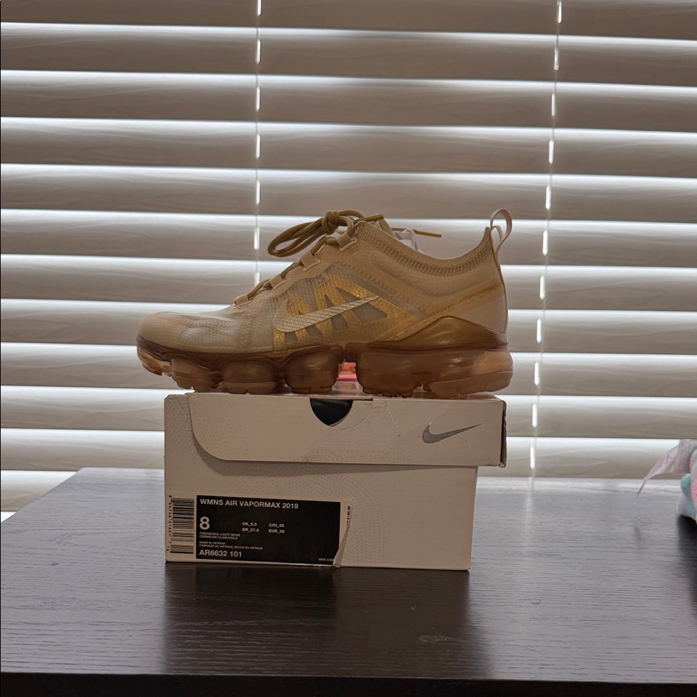 Nike Air VaporMax 2019 Gold Athletic Shoes